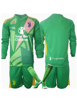 Billige Juventus Keeper Bortedraktsett Barn 2024-25 Langermet (+ Korte bukser)